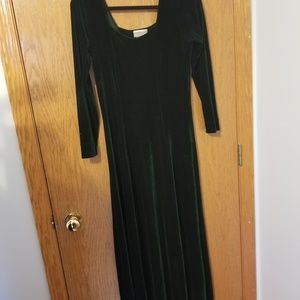 Coldwater Creek Green Velvet Dress